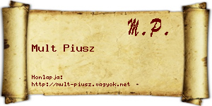 Mult Piusz névjegykártya